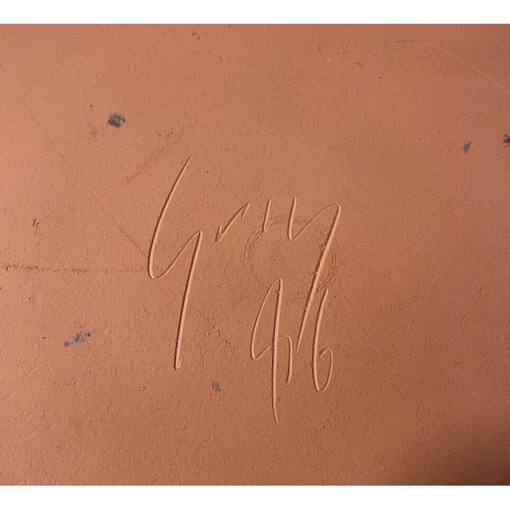 🏠 Vintage '86 Signed Gris Pottery Redware Slipware "Home Sweet Home" Plate. 🏠 - Picture 3 of 5